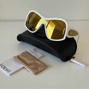 New! Loewe White and Gold Sunglasses, Authentic